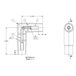 ACX050-10SE-3 ERI 7/8" EIA Unflanged Right Angle Adapter