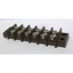 BTS6-15  Double Row Barrier Terminal Strip 6 position 15 amp 600 Volt (NOS)