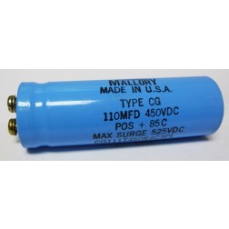 CG111T450R4C Capacitor, Electrolytic 110 uf 450 vdc, Mallory