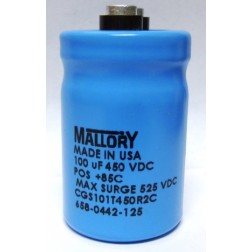 CGS101T450 Mallory Electrolytic Capacitor 100uf 450v Computer Grade