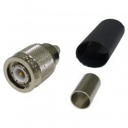 EZ-240-TM TNC Male Crimp Connector, Captivated Pin, Knurled Nut, Cable Group: X, Times