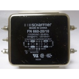 FN660-20/10  EMI Noise Filter, 20amp 110/250vac, Schaffner