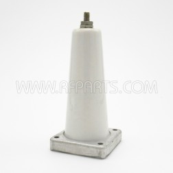 Johnson Glazed Ceramic Pillar with 1/4" Threaded Stud & Square Metal Attachment Plate (Pull)