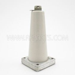 Johnson Glazed Ceramic Pillar with Round Base & Square Metal Attachment Plate (Pull)