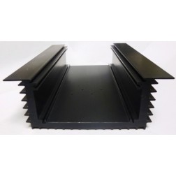 HSBLKU7.5-2 Black Anodized Aluminum Heatsink 4-5/8" x 7.5" x 2" U-Shape