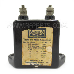 1E-86 Cornell Dubilier Type 86 Molded Mica Capacitor 0.1mfd 2kvdc (Pull)