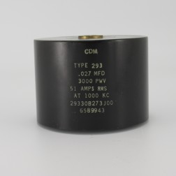 29330B273J00, Capacitance .027mfd, Voltage 3kv, Amps 51, Type 293(NOS)