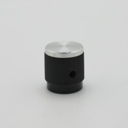 KNOB1B Raytheon Tuning knob, Black w/Chrome Cap .7 x .785, TRD7021 (NOS)