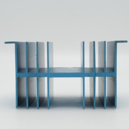 HSBLU-4 Heatsink Blue Anodized Aluminum 4” Wide x 3” Long x 2-5/8” High