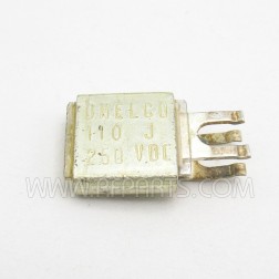 J101-110F Unelco Metal Cased Mica Capacitor Case F 110pf 250v (NOS)
