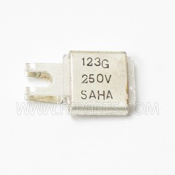 J101-123 Saha Metal Cased Mica Capacitor Case F 123pf 250v (NOS)