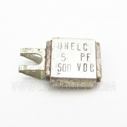 J101-5F Unelco Metal Cased Mica Capacitor Case F 5pf 500v (NOS)