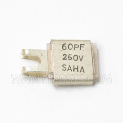 J101-60 Saha Metal Cased Mica Capacitor Case F 60pf 250v (NOS)