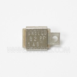 J101-82 Unelco Metal Cased Mica Capacitor Case B 82pf 350v (NOS)
