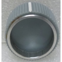 KNOB1M Tuning Knob Light Gray with Chrome Ring & White Pointer