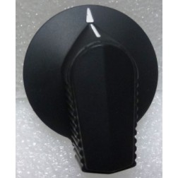 KNOB2K Tuning knob, black w/skirt and White Pointer with Grab Handle, Jan Hardware