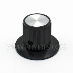 Black Tuning Knob with Skirt and Chrome Center