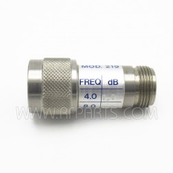Model 219 Midwest Microwave 6db 2w DC-18GHz Type-N Fixed Attenuator (Pull)