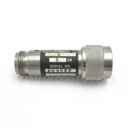 Model 1 Weinschel 3dB Attenuator Type-N Male to Type-N Female (Pull)