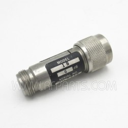 Model 1B Weinchel Type-N Male/Female Fixed Attenuator 6dB 5w (Pull)