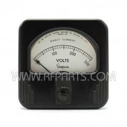 Model 127 Simpson Vintage Volt Meter 0-300 DC Volts 1000 Ohms per Volt (NOS)