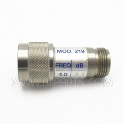 Model 219 Midwest Microwave 3db 2w DC-18GHz Type-N Fixed Attenuator (Pull)