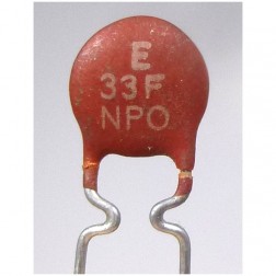 NP0-33 Disc Capacitor 33pf (Cut Lead)