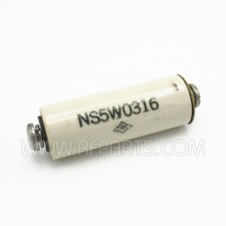 NS5W0316 Centralab Glazed Ceramic Standoff Insulator 2" Long x 3/4" Diameter with Threaded Mounting Holes (Pull)