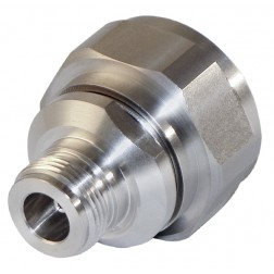 P2RFD-1671-SS RF Industries 7/16 DIN Male to Type-N Female Between Series Adapter