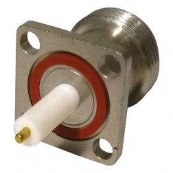 RFPNF-TEF Connector Type-N Female Panel Mount Mini 4 Hole Flange with Post Terminal