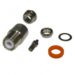 RFU-520-1E RF Industries UHF Female Clamp (SO239) Connector for Cable Group E & F