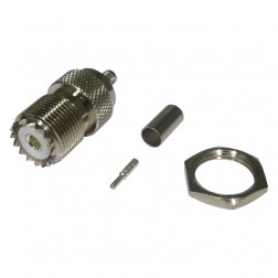 RFU-527-TC1 RF Industries UHF Female Crimp (SO239) Connector for Cable Group C1