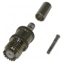 RFU-601-1 RF Industries Mini UHF Female Crimp Connector for Cable Group C