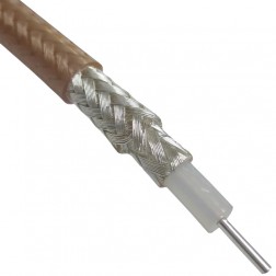 RG142B/U Belden PTFE Coaxial Cable Double Sheilded Solid Center Conductor 50 Ohm 0.195 Diameter, Clear Jacket