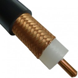 RG218/U Consolidated Wire Flexible Coax Cable 0.870" Diameter Black PVC Jacket