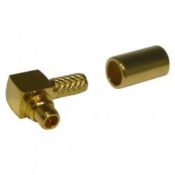 RMX-9010-1A RF Industries Right Angle MMCX Male Crimp Connector for Cable Group A