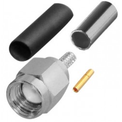 RP-3000-B RF Industries Reverse Polarity SMA Male Crimp Connector for Cable Group B