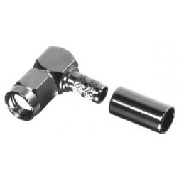 RP-3010-1C RF Industries Reverse Polarity Right Angle SMA Male Crimp Connector for Cable Group C