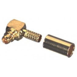 RP9010-1B; Connector, Right Angle MMCX Reverse Polarity Male Crimp, RFI