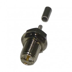 RSA-3252-A-4 RF Industries Reverse Polarity SMA Crimp Bulkhead Connector for Cable Group A