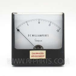 1227 Simpson Panel Meter 0-20 DC Milliamperes (Pull)