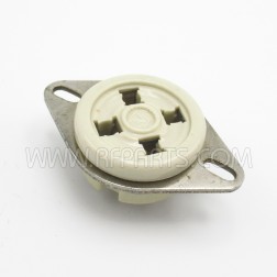 Millen 4-Pin Ceramic Socket with Metal Mounting Flange (NOS)