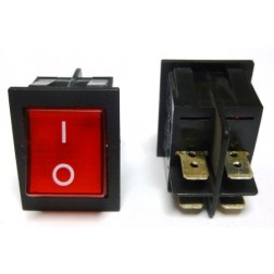 T120-2WI-XII Rocker Switch, DPST(4P) RED on/off, Dreefs