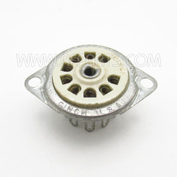 TS103C02 Cinch 9 Pin Phenolic Tube Socket Chassis Mount Pre-Tinned (NOS)