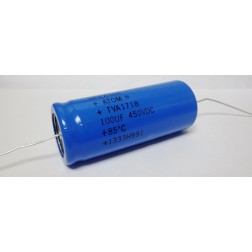 TVA1718 Sprague "ATOM" Axial Lead Electrolytic Capacitor 100uf 450vdc
