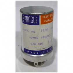 TVL1820 Sprague Twist Lock Capacitor 40 uf 475v can (NOS)