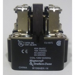 W199ABX-14 Magnecraft Relay DPDT 40amp/28vdc / 10amp/110vdc 120v COIL 50/60Hz